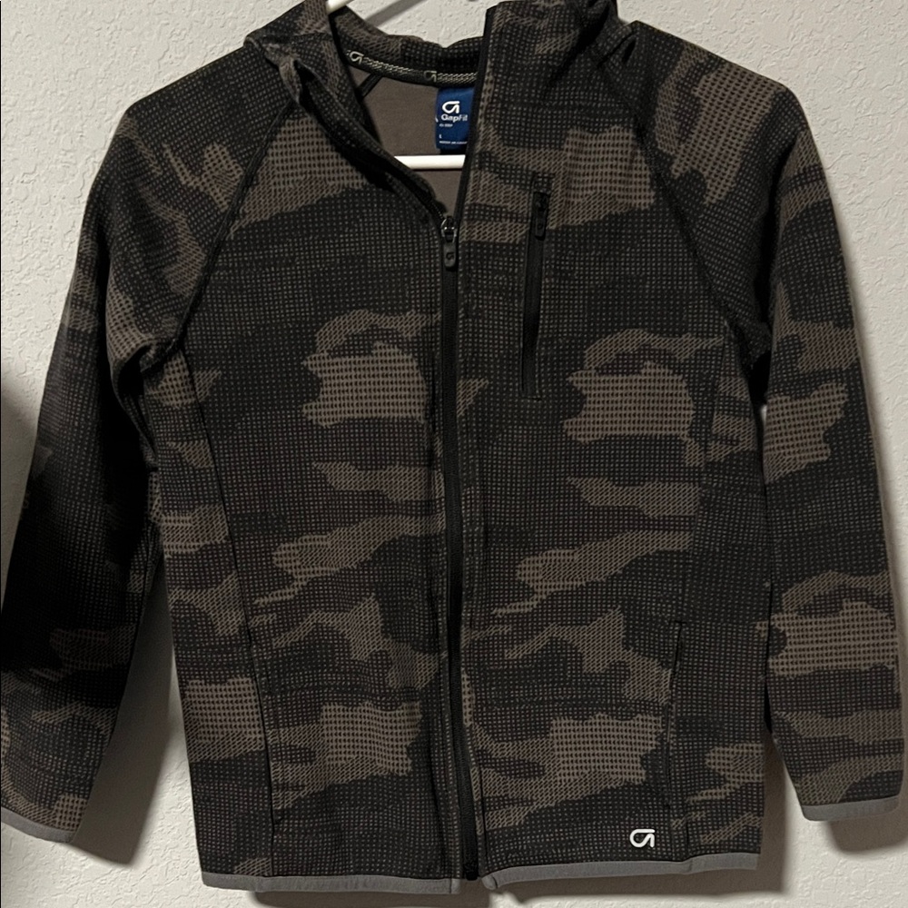GAP Kids Camo Hoodie - Black and Brown